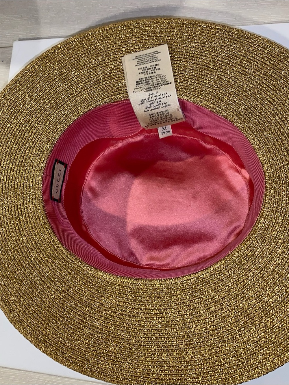 Gucci Lame Gold Straw Hat - Picture 3 of 7